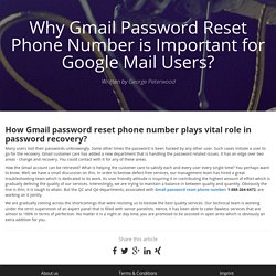 Why Gmail Password Reset Phone Number is Important for Google Mail Users? - brandme.io