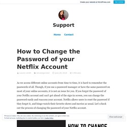 Netflix account password change