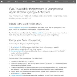 If you're asked for the password to your previous Apple ID when signing out of iCloud