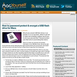 How to password protect & encrypt a USB flash drive for Macs