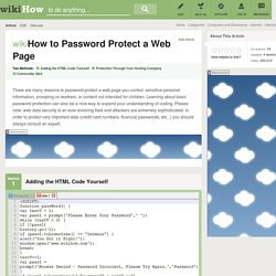 How to Password Protect a Web Page: 5 Steps