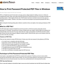 How to Print Password Protected PDF Files in Windows