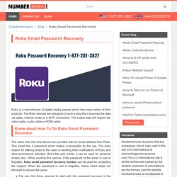 Roku Email Password Recovery 1~877~201~3827