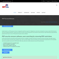 PDF Password Remover Informal to Remove PDF Password