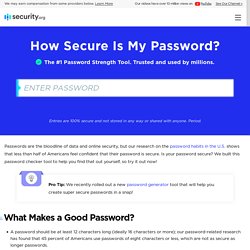 MOTS DE PASSE - How Secure Is My Password?