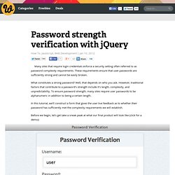 Password strength verification with jQuery
