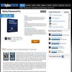 Sticky Password 2011 - TopTenREVIEWS