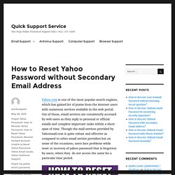 Reset Yahoo Password Without Alternate Email Address