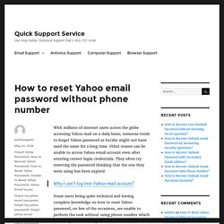 Reset Yahoo Password Without Mobile Number