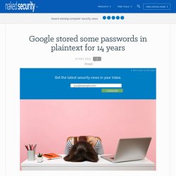 Google stored some passwords in plaintext for 14 years