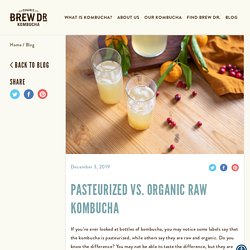 Pasteurized vs. Organic Raw Kombucha