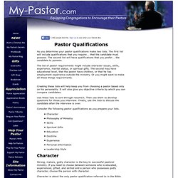 Pastor Qualifications