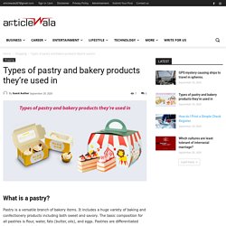 Types of pastry and bakery products they’re used in