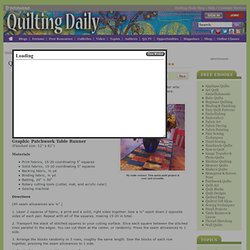 Quilt in a Day - Patchwork Table Runner - Quilting Daily - Quilting Daily