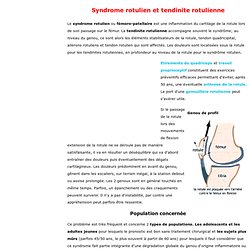 Syndrome rotulien fémoro-patellaire et tendinite rotulienne