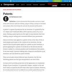 Patents - Small Business Encyclopedia