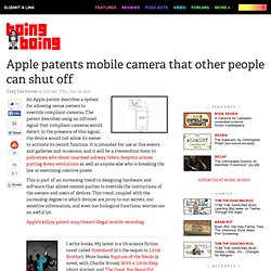 Apple patents mobile camera that other people can shut off