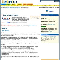 Google Patents : moteur de recherche de brevets