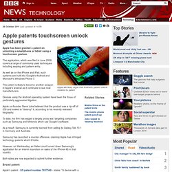 Apple patents touchscreen unlock gestures