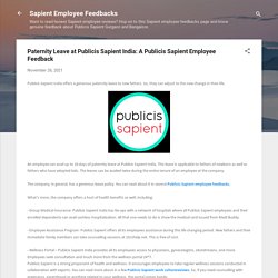 Paternity Leave at Publicis Sapient India: A Publicis Sapient Employee Feedback