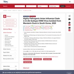 VIRUSES 04/12/20 Highly Pathogenic Avian Influenza Clade 2.3.4.4b Subtype H5N8 Virus Isolated from Mandarin Duck in South Korea, 2020