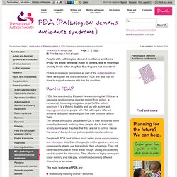 PDA (Pathological demand avoidance syndrome)