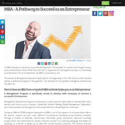 MBA - A Pathway to Succeed as an Entrepreneur
