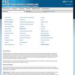 Patient Education and Counseling - Author Info