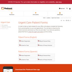 Urgent Care Patient Forms in English and Spanish
