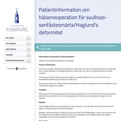 Patientinformation om hälseneoperation för svullnad-senfästesmärta/Haglund’s deformitet
