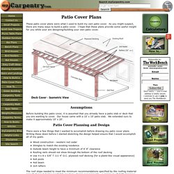 Patio Cover Plans - Build Your Patio Cover or Deck Cover