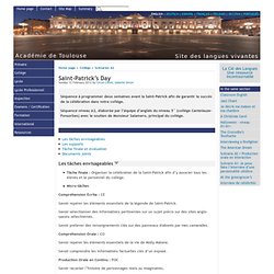 Saint-Patrick's Day - [English website of the Académie de Toulouse]