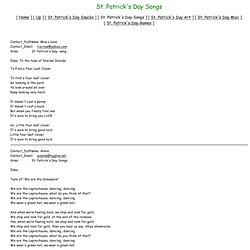 St. Patrick's Day Songs and Fingerplays