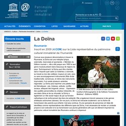 La Doïna - patrimoine immatériel - Secteur de la culture