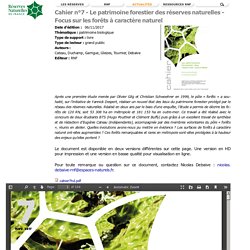 Cahier n°7 - Le patrimoine forestier des réserves naturelles - Focus sur les forêts à caractère naturel