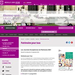Patrimoine pour tous - Site Officiel de la Ville de Neuilly-sur-Seine