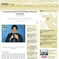 La grande leçon de patriotisme d'Hassan Nasrallah