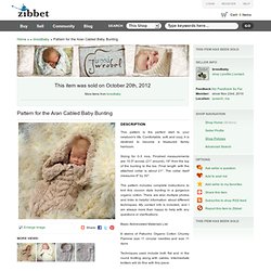 Pattern for the Aran Cabled Baby Bunting by broodbaby on Zibbet