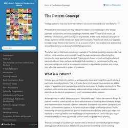 The Pattern Concept — Python 3 Patterns, Recipes and Idioms