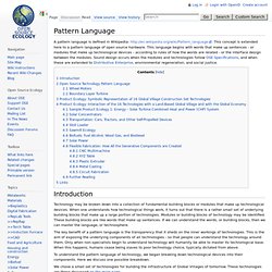 Open Source Ecology: Pattern Language