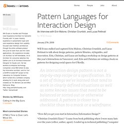 Pattern Languages for Interaction Design - Boxes and Arrows: The