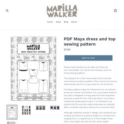 PDF Maya dress and top sewing pattern – Marilla Walker patterns