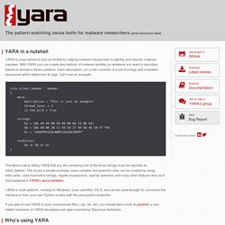 YARA - The pattern matching swiss knife for malware researchers
