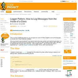 Logger Pattern, How to Log Messages from the Inside of a Class