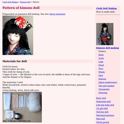 Pattern of kimono doll