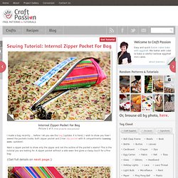 Sewing Tutorial: Internal Zipper Pocket For Bag