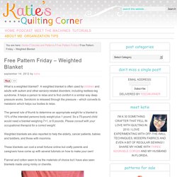 Free Pattern Friday – Weighted Blanket