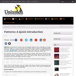 Patterns: A Quick Introduction