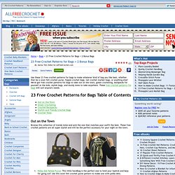 23 Free Crochet Patterns for Bags + 2 Bonus Bags