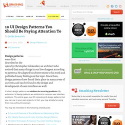 10 UI Design Patterns You Should Be Paying Attention To